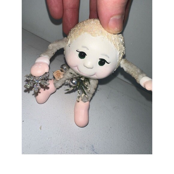 Vintage Snowball Shelf Sitter Figurine Noggins Anthropomorphic Christmas - Picture 6 of 13